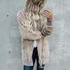 Autumn Winter New Women Plus Size Long Cardigan Hooded Sleeve Casual Sweaters Kvinnliga solid överdimensionerad Loose Coat