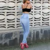 Nouveau femmes jean Stretch taille haute décontracté bouton Wtraight-breasted jean femme solide pantalon femme Denim Skinny Bottons