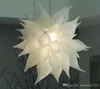 Artystyczny Okrągły LED Kryształowy Żyrandol Lampa Biały Wedding Home Dekoracyjne Zawieszenie Wisiorek Lampy Ręcznie Dmuchane Szklane Żyrandole Oświetlenie