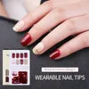 30 stks Herbruikbare Glitter Valse Nail Kunstmatige Tips Instellen Volledige Cover voor ingericht Design Druk op Nagels Kunst Fake Extension Tips Kit