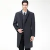 Autumn and winter New Woolen mid long Business handsome men's Formal casual Nizi black and gray 2color good quality windbreaker coat