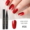 One Step Gel 3 In 1 UV Nail Polish Pen Nail Art Soak Off UV LED Nail Lamp Shining Glitter Gel No Need Top Base Coat free shipping