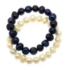 Das neueste, schlanke, minimalistische Design, ovales Süßwasserperlen-Perlenarmband, schwarze 11-12-mm-Perle