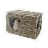 Foldable Grass Hay Mat House Hut Hideout Chew Toys for Rabbits Guinea Pigs Chinchillas Bunnies and other Small Animals4838599