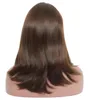 Kosher Wigs 12a Grade Brown Color #4 أرقى شعر ماليزي عذراء البشرية حريري مستقيم 4x4 قاعدة الحرير قاعدة يهودية