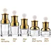 Gold Glass Dropper Bottle 20 30 50ml Luxury Serum Bottles with Shinny Cap for Essential Oil