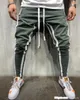 Mens Pants Long Dawstring Sweatpants Side Striped Patchwork Casual Retro Trousers Man Pants M2XL3030570