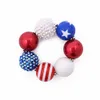 Bandeira do coração da menina Colar Pingente Bead Bracelet americano Unicórnio Diamante Rose Crânio principal Bow Bubblegum Criança Partido GGA3548 Jóias