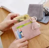 DHL 50PCS Myntpåsar Kvinnor PU Ren korthållare Kort plånbok med Tassel 6Colors