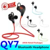 Bluetooth Kulaklıklar Boyun Gürültü Stereo Kulaklık Sport In Ear QY7 Bluetooth 4.1 Stereo Kulaklık Mikrofon Koşu Kulaklık iptal