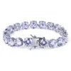 Bracelet de chaîne de tennis plaqué or 18 carats Hip Hop CZ Zircon 8 10 mm à une rangée de diamants glacés pour hommes femmes chaînes cubaines rappeur bijoux cadeaux