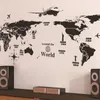 DIY Home Decorative Creative personality World Map Wall Stickers Bed Rooms Waterproof Wallpapers Mural All-match Style