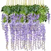 12 pz 75 cm 110 cm Fiori Artificiali Falso Glicine Vite Fiore Appeso per Matrimonio Compleanno Home Garden Decor