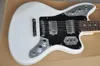 Factory Wholesale White Electric Guitar with Iron Pickups,Rosewood Fretboard,Black Pickguard,Can be customized as request
