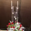 Decorações Flores Vaso 8 cabeças Castiçais cenários Acrílico candelabros altos Castiçais Mesa de Casamento Peça Central Suporte de Flores C