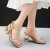 Hot Sale-Wholesale 2 Color New Designer ladies Sandals Cut-Out Chunky Heel 70mm Leather Gladiator Shoe for womens Gold Sliver Size US3.5-12