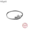 Dainty CZ cristal bague de fiançailles de mariage pour les femmes 925 en argent Sterling mince bagues or Marquise Zircon anneaux R50