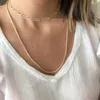 Позолоченные заполненные моды Micro Pave CZ Безопасный ПИН Ссылка Цепочка Choker Ожерелья для Женщин Классические Украшения Рождественские подарки