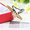 New Rainbow Cz Crown String Bracelet Women Colorful Rainbow Gold Filled Cz Bracelets Stainless Steel Wedding Jewelry Gift223H