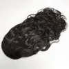 Elegante 18 "160g Enrole Humano Encaracolado Clip em Extensões de Rabo de Cavalo Pasta Mágica Ondulado Pedaços de Cabelo para Mulheres e Meninas (preto)