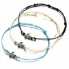 Hand-Woven Rope Turtle Shape Ankle Chain Adjustable Ankle Chain Tricolor (blue,white and black)Ankle Chain For Men And Women