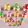 Leuke Micro Cartoon Mushroom House Fairy Garden Moss Terrarium Hars Crafts Decorations Stakes Craft voor thuis