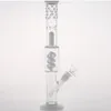 White Smoking Hookahs Downstem Bowl Joint 18.8mm Spiral Percolators Two Function Glass Bongs