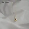 Peri'sBox ouro cor de água Gota Pingente colares para as mulheres 925 Sliver Lágrimas Chain Link Colar gargantilhas For Her Presentes