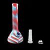 Novo Bongo de Silicone Tubos de Água Insurbante Tubos Aughty Beaker Bong Dab Rig Albôs para fumaça Seco Herb Wax Vaporizer Colorido