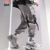 Мужские штаны Hip Hop Fashion Black Harem Streetwear Sport Joggers Techwear Kpop Корейский стиль одежда мужчина харадзюку свободные брюки мужчины