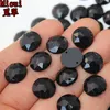 Micui 200pcs 12mm Round Chamfer Surface Flatback crystals Stones Sewing Acr