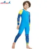 Kinder Langarm Lycra Neoprenanzug Kinder Einteiliger Badeanzug Schwimmen Tauchanzug Jungen Mädchen Badeanzug Kind Surfen Bootfahren Strand