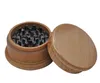 CNC Teeth Wooden Herb Grinder Wood Tobacco Grinders 63MM 3 Layers Smoke Spice Handle Muller Grinders