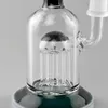 Bong compact pour plate-forme pétrolière pour narguilé de 8 pouces : conduite d'eau en verre élégante avec perc à col noir en vert