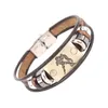 12 Control Horscope Barmelband ID Tag Leer Meerlagige wrap armbanden Bangle Cuff Fashion Jewellery Will en Sandy Cadeau