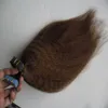 İnsan saç uzantıları içindeki bant İtalyan / Kaba Yaki 100g Kinky Düz Avrupa Cilt Atkı Remy Saç Uzatma 40G / PAC