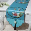 Dernière Jacquard Poisson Décoration De Noël Chemin De Table Extra Long De Noce Tapis De Table Pad Gland Chinois Soie Brocart Nappe