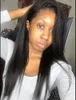 Diva1 African American Yaki Straight 360 Frontal Human Hair Wig Pre Plocked Front för svarta Kvinnor 130%