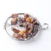 Posteo del árbol de la vida Amethyst Natural Gema Stone Chip Beads 7 Joyería de collar de mujeres de alambre de chakra BM904