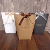 Gracias Merci Papel de regalo Bolsa de regalo Boda Fiesta de cumpleaños Favores Bolsas Artículo hecho a mano Bolsa Dulce Joyería Corbata Embalaje Caja plegable