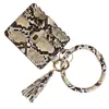 PU Leather Bangle Bangelet Card Bag Wallet Keychain Wristlet Keyring Leopard Handbag Leather Bracelet Card Card With Tass5589655