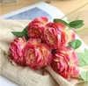 50PCS Beautiful Artificial Silk Rose Fabric Fake Flowers Artificial Plants For Wedding Home Flowers Decoration White Pink Blue Red Bloom