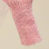 Neue Damen süße süße rosa Farbe O-Ausschnitt Langarm Paillette Shinny Bling Gaze Patchwork Persönlichkeit Pullover Top Pullover S M L