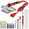 220V 80W LOLDERING IRON KIT JUSTERABLE TEMPERATUR LCD SOLDER Svetsverktyg Keramiska värmare Lödningstips Desoldering Pump