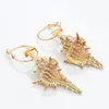 Fashion- Bohemia Shell Gold Long Pendant Drop Earrings Natural Asymmetric Unique Conch Earrings For Women Beach Bikini Jewelry