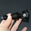 Black Solide Glass Water Hand Smoking Pipes With Snowflake Bowl 4.3" Bubbler Oil Rig Spoon Color