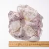 10色の弾性花柄メッシュヘアバンド女の子プリントレースのザッキーズポニーテール透明チュールヘアアクセサリーヘアロープM1682