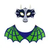 Dragon Wing Cape and Dinosaur Mask Parrot Party Party Dress Halloween Costume for Kids Pashmina