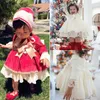 Weihnachten Kleinkind Baby Kinder Mädchen Tutu Spitzenkleid Samt ausgestellte Partykleider