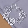 Hoogwaardig 925 sterling zilver vierkante draad armband ketting oorbellen driedelige sieradensets DFMSS431 fabriek direct wedd320A